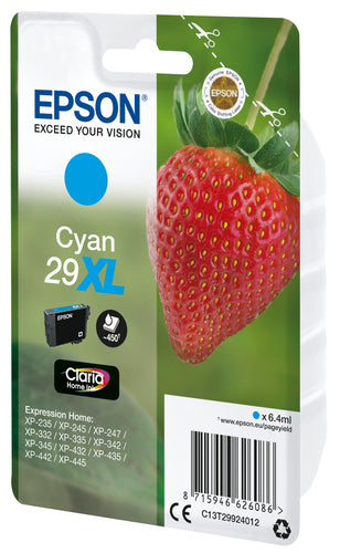 Epson Strawberry Singlepack Cyan 29XL Claria Home Ink Epson Strawberry Singlepack Cyan 29XL Claria Home Ink